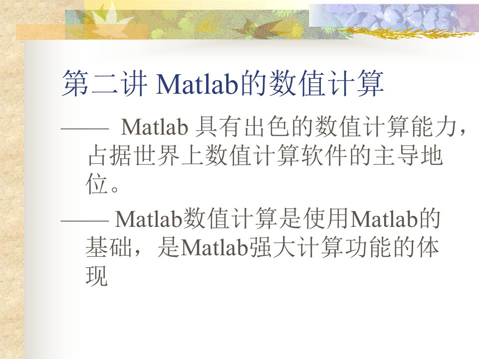 《Matlab的数值计算》PPT课件