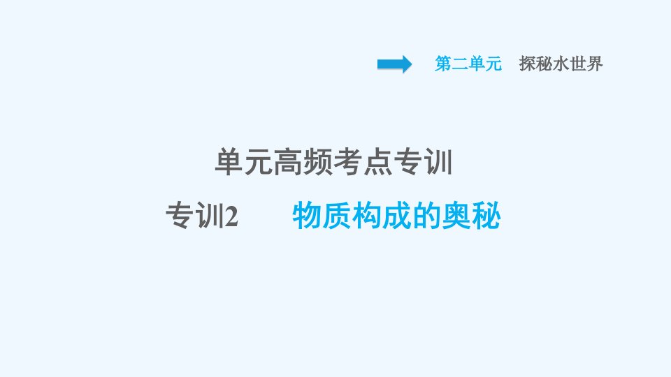 九年级化学上册第2单元探秘水世界高频考点专训2物质构成的奥秘习题课件鲁教版