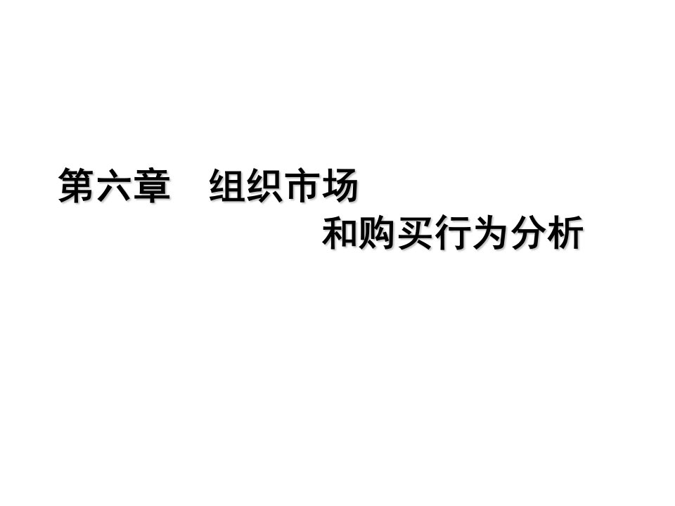 市场营销学组织市场和购买行为分析