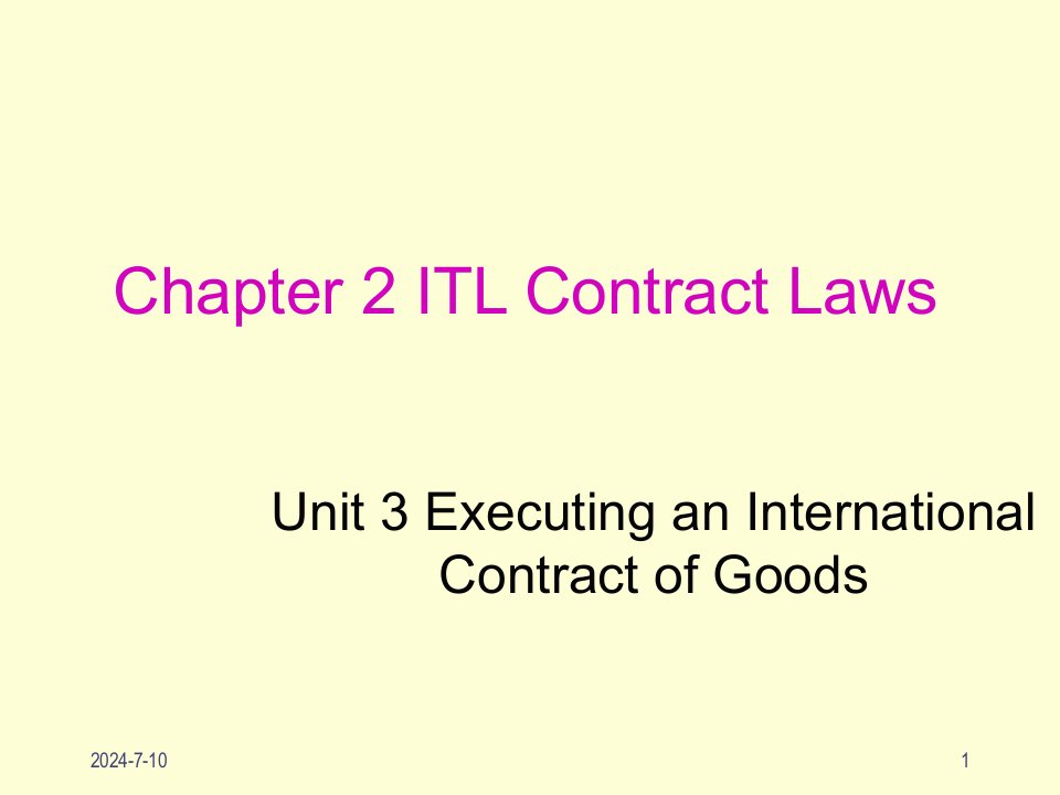 推荐-国际贸易法Chapter23ITLContractLaws