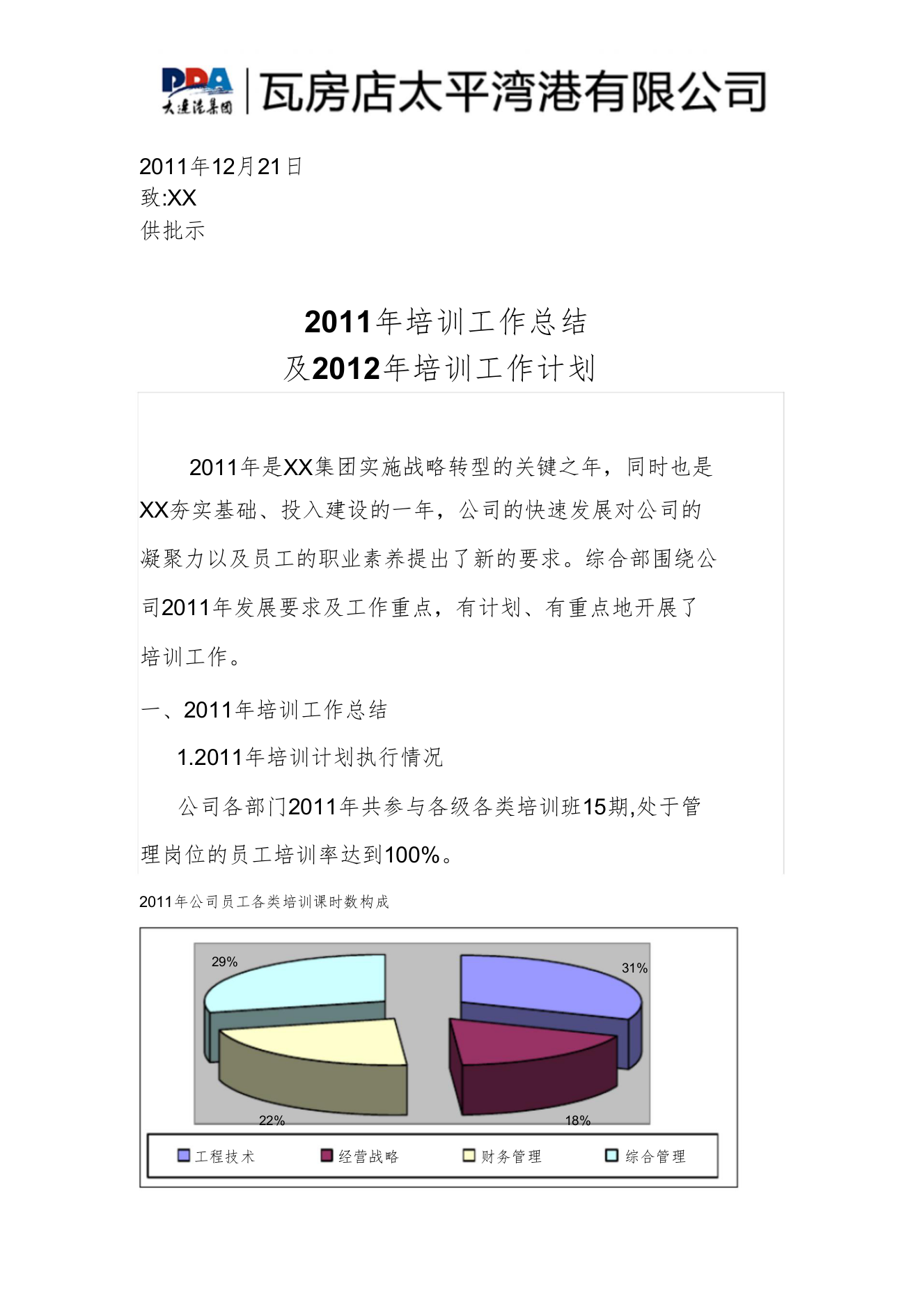 培训工作总结及2012年培训工作计划2稿