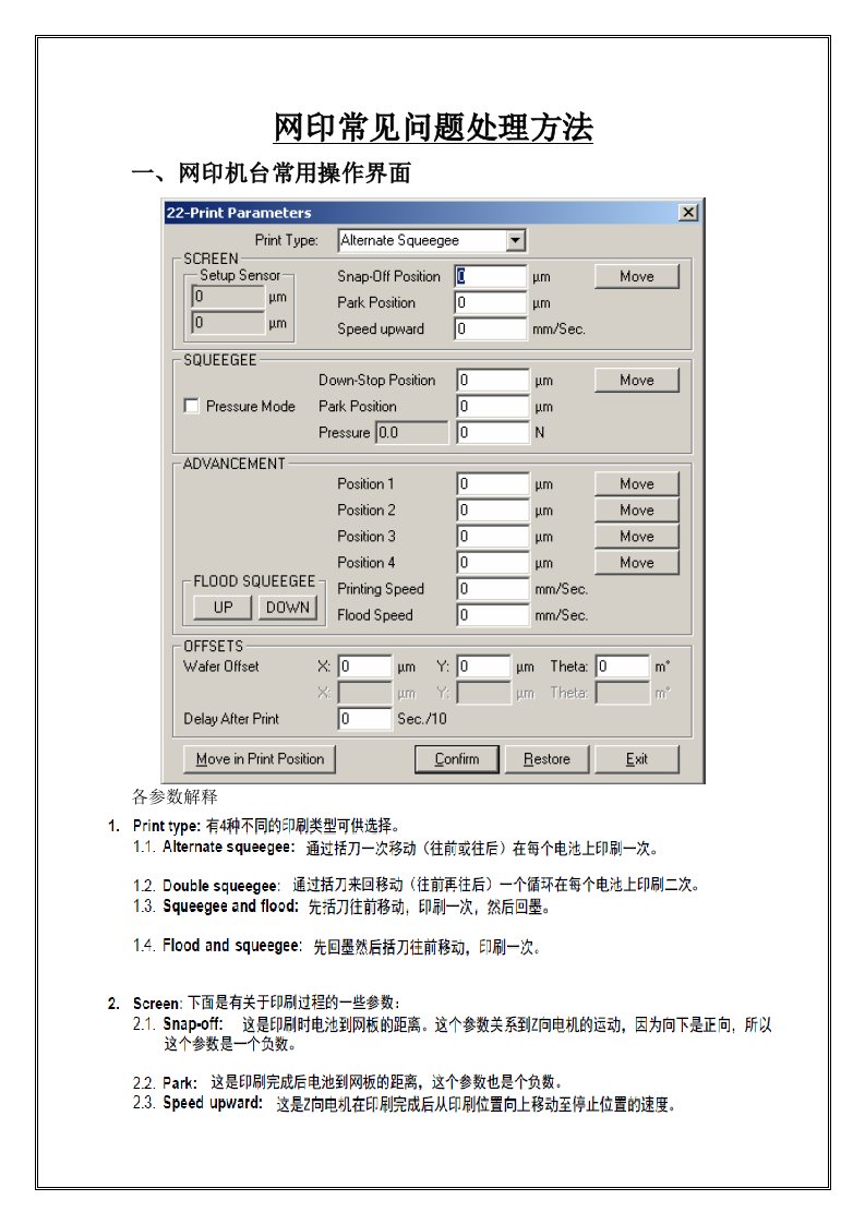 网印常见问题处理方法