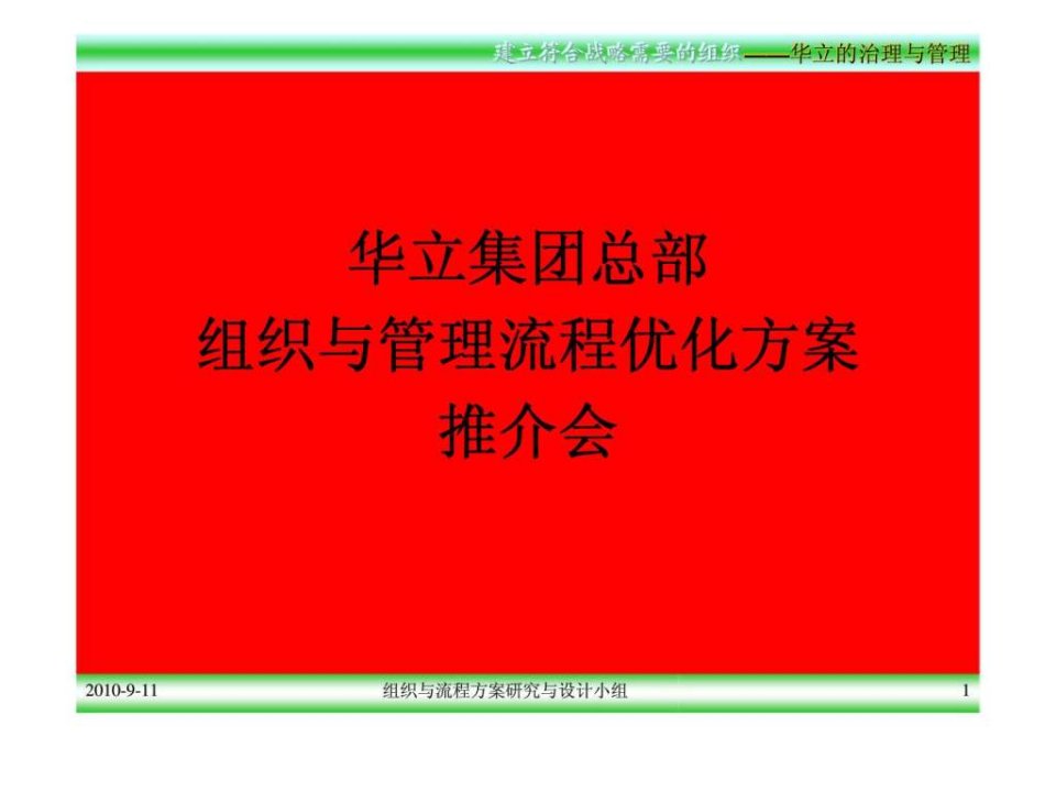 建立符合战略需要的组织华立的治理与管理ppt课件