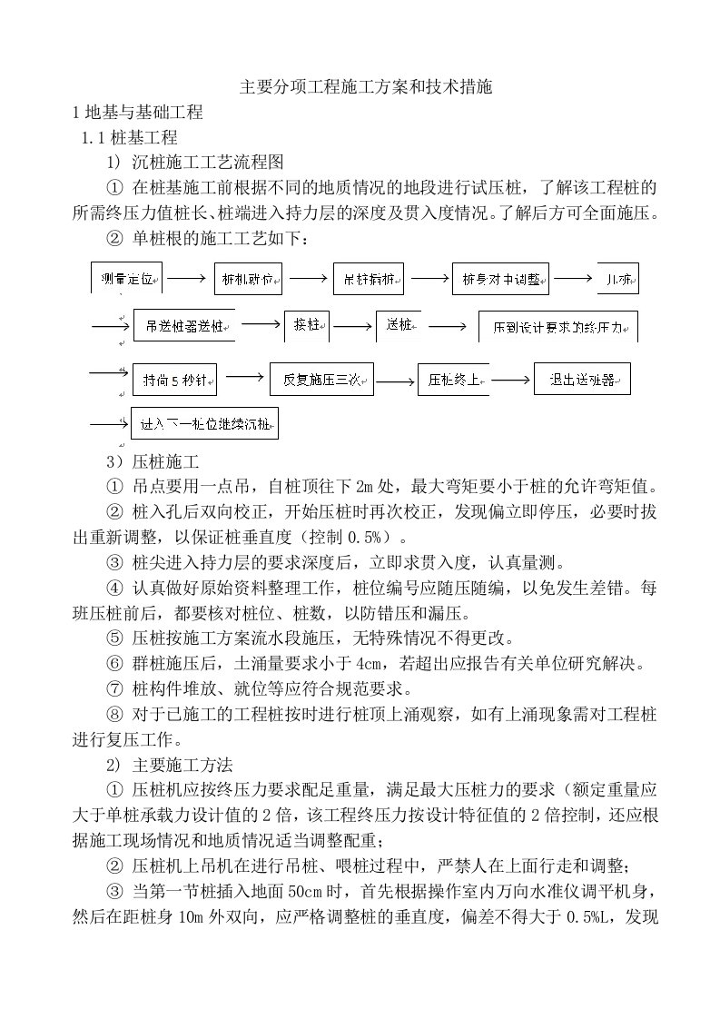 建筑工程管理-3、主要分项工程施工方案和技术措施