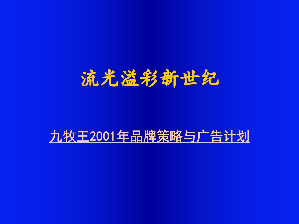 企划方案-九牧王年度广告企划1