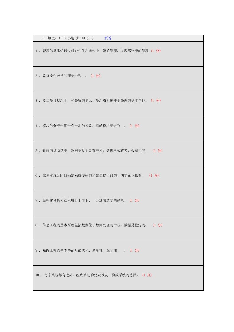 电大管理信息系统试卷