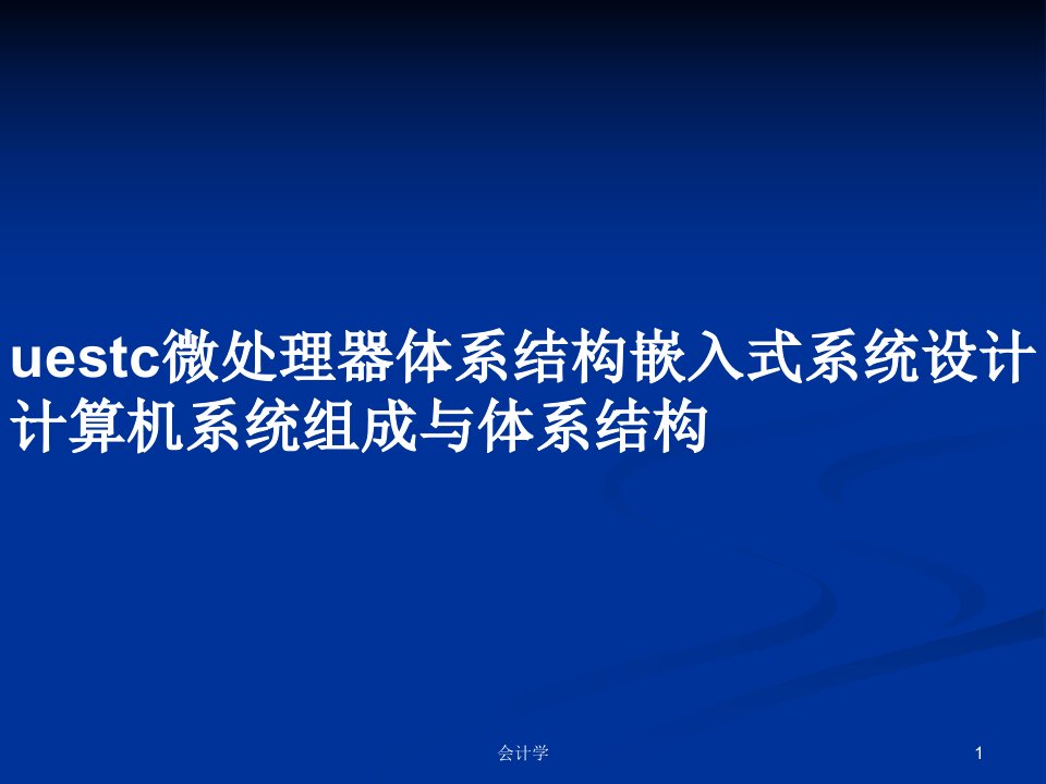 uestc微处理器体系结构嵌入式系统设计