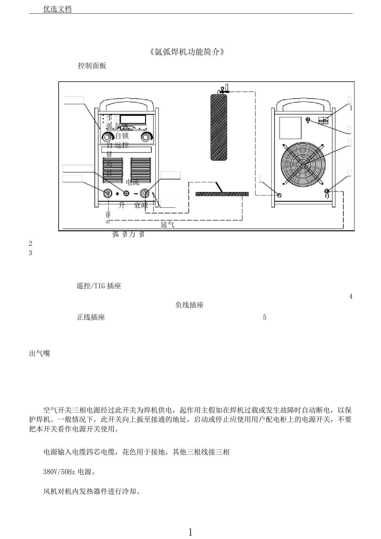 氩弧焊机操作说明书2