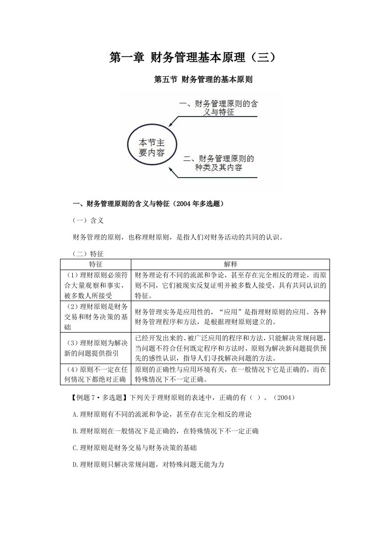 CPA讲义《财管》第一章财务管理基本原理