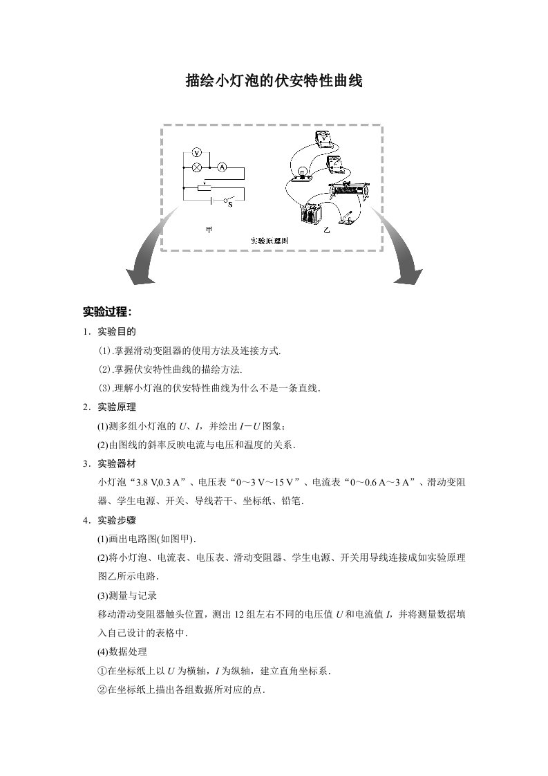 描绘小灯泡的伏安特性曲线讲义完美版