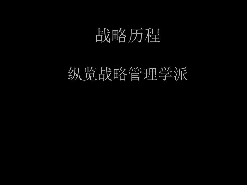 战略管理-战略历程