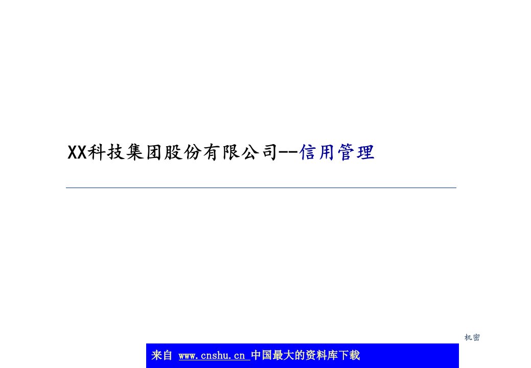 XX科技集团股份有限公司--信用管理(ppt