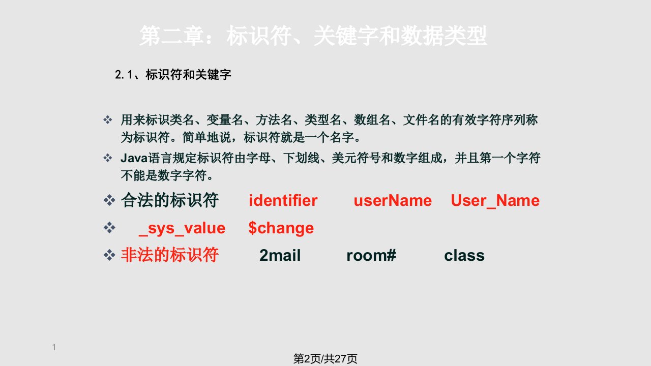 标识符关键字和数据类型解析