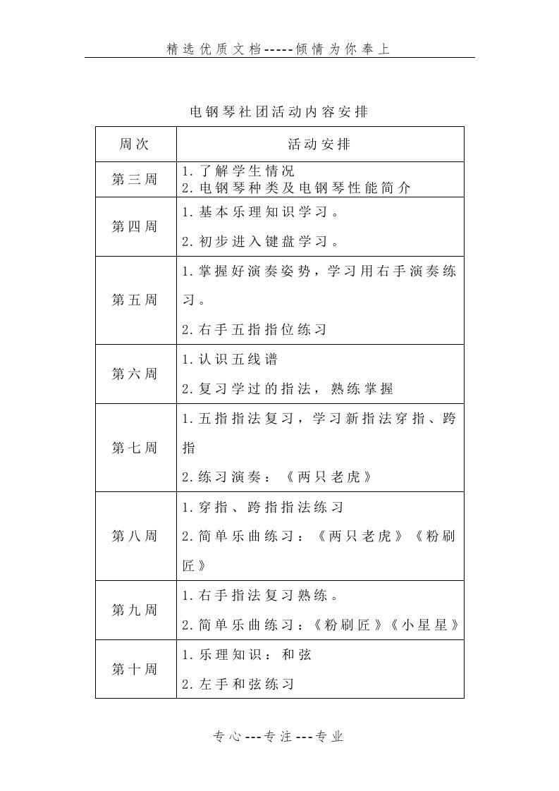 电钢琴社团活动内容安排(共2页)