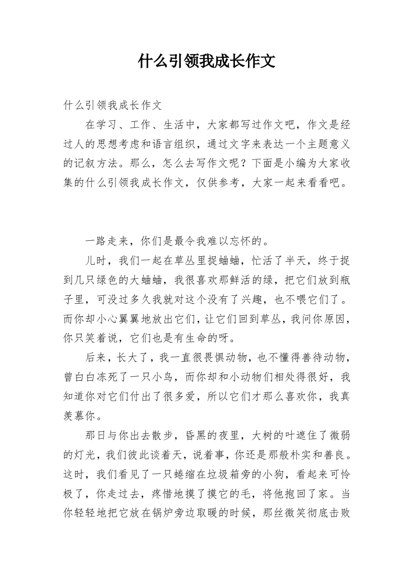 什么引领我成长作文