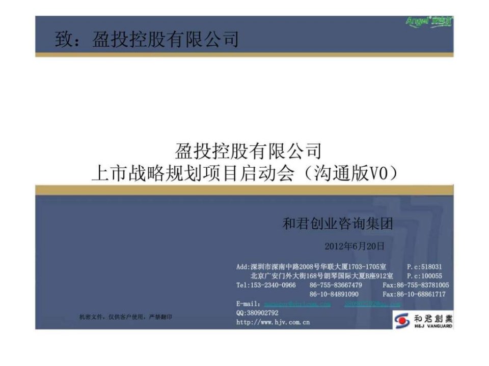 某公司上市战略规划项目启动会