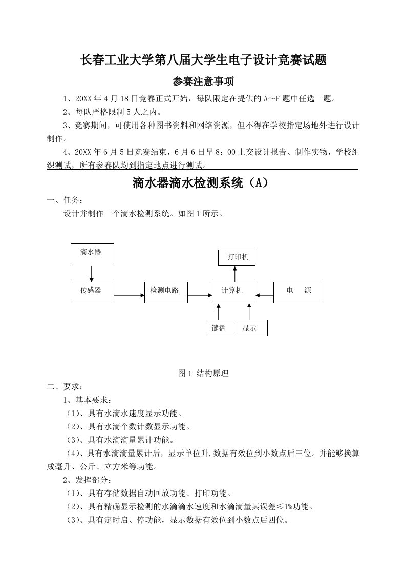 电子行业-长春工业大学第八届大学生电子设计竞赛试题