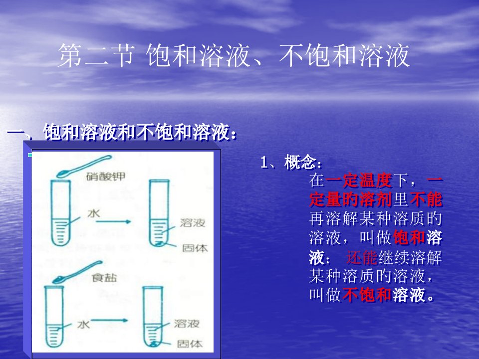 化学饱和溶液不饱和溶液粤教版九年级下省名师优质课赛课获奖课件市赛课一等奖课件