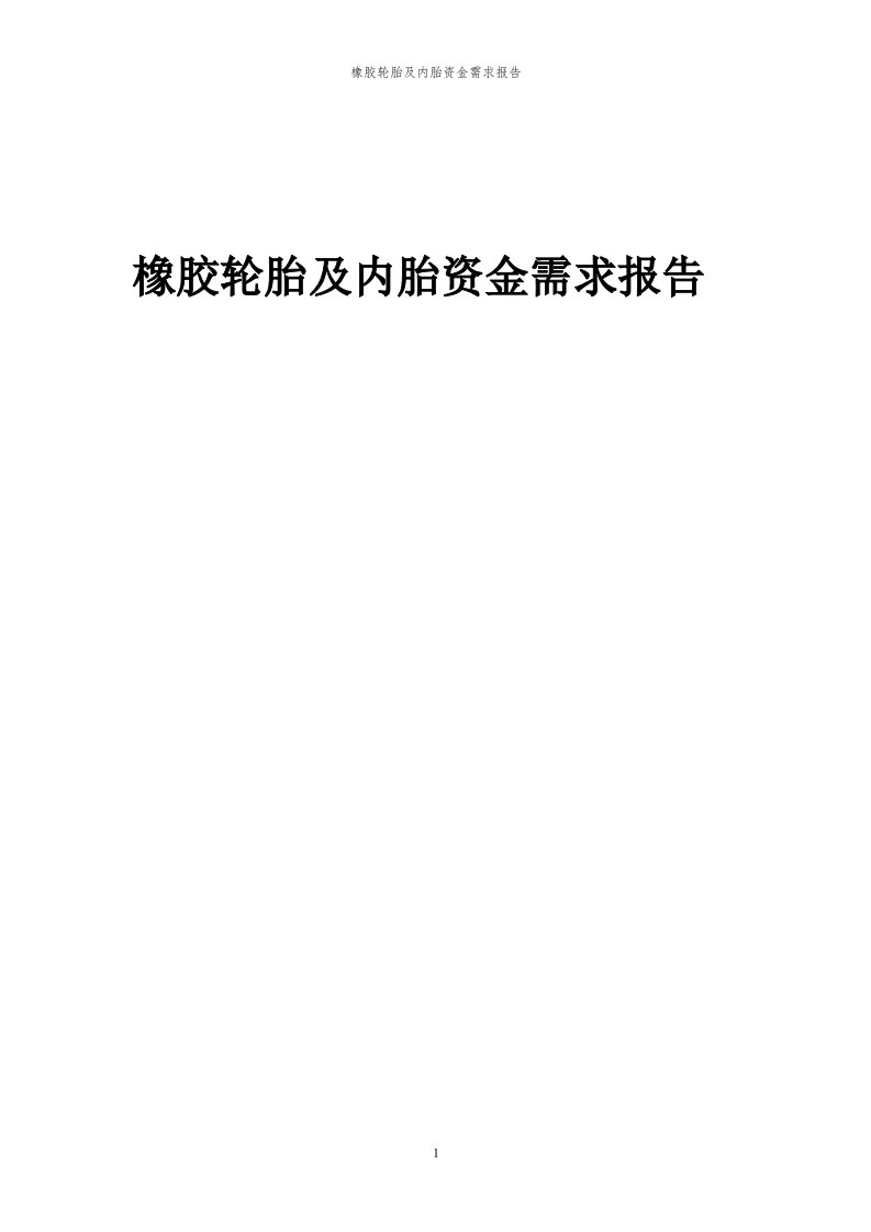 2024年橡胶轮胎及内胎项目资金需求报告代可行性研究报告