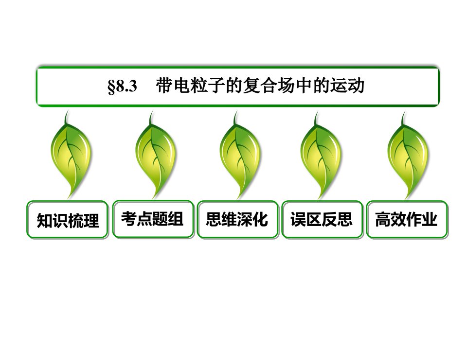 高三复习：8.3　带电粒子的复合场中的运动