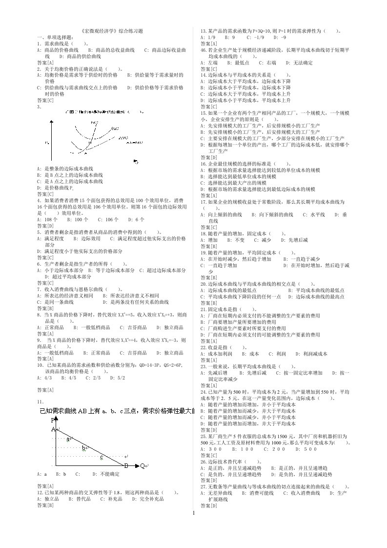 2012年西方经济学