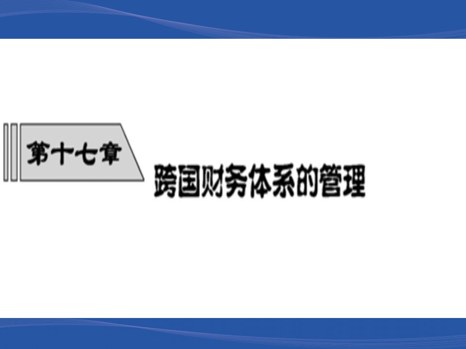 跨国财务体系的管理