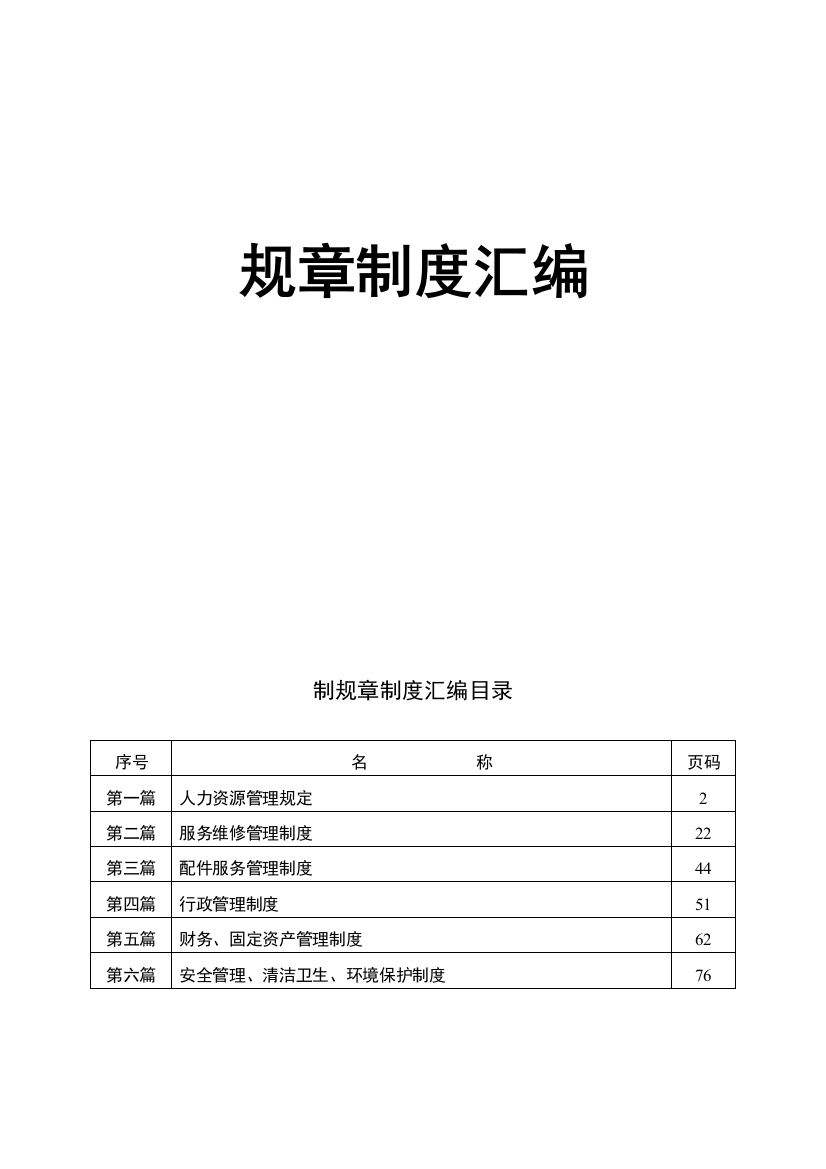 4S店规章制度汇编[1]