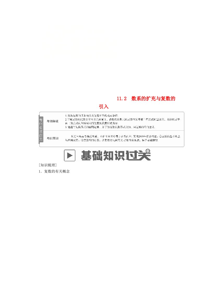 高考数学一轮复习第11章算法复数推理与证明11.2数系的扩充与复数的引入学案文