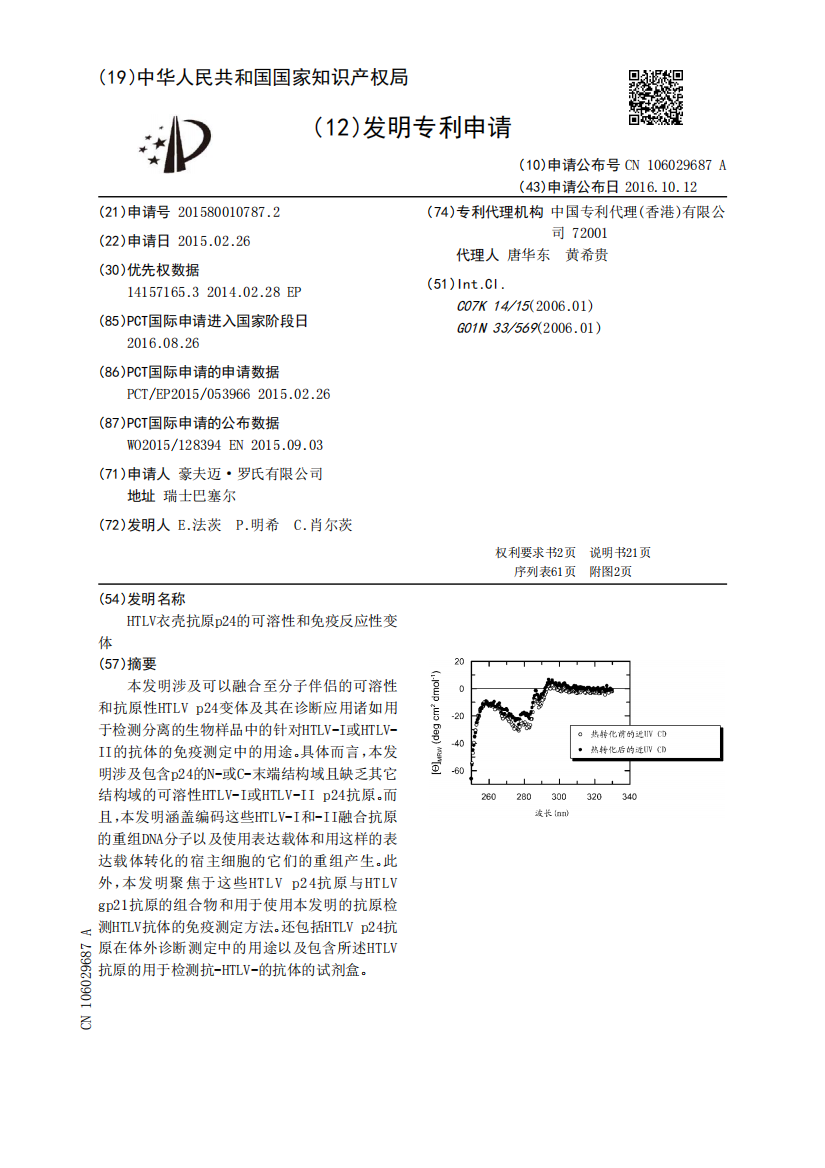 HTLV衣壳抗原p24的可溶性和免疫反应性变体