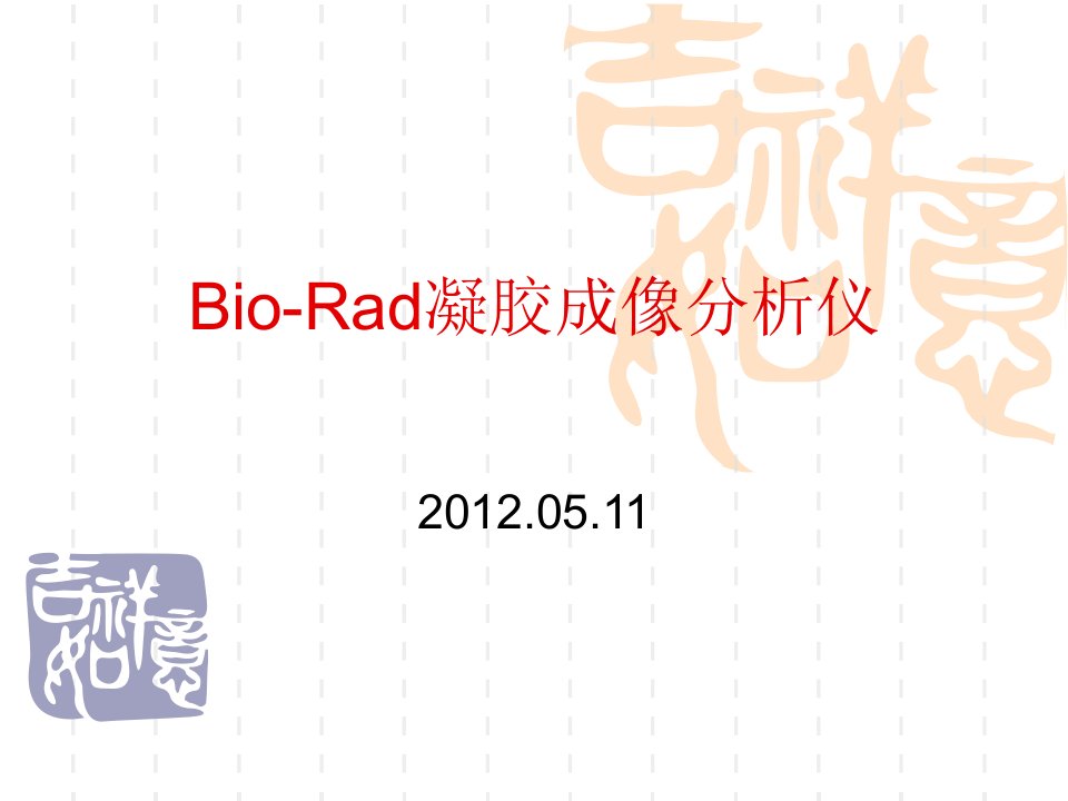 Bio-Rad凝胶成像分析仪-课件（PPT·精·选）