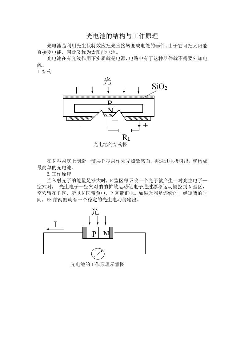 光电池结构与工作原理