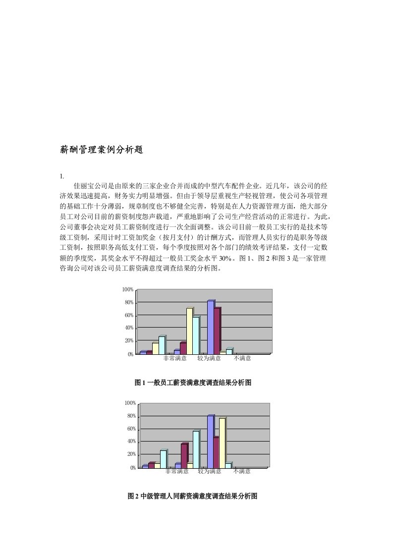 人力资源中薪酬管理案例分析题及答案