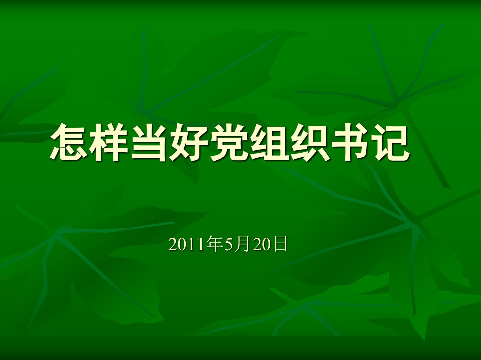 如何当好党组织书记党课课件