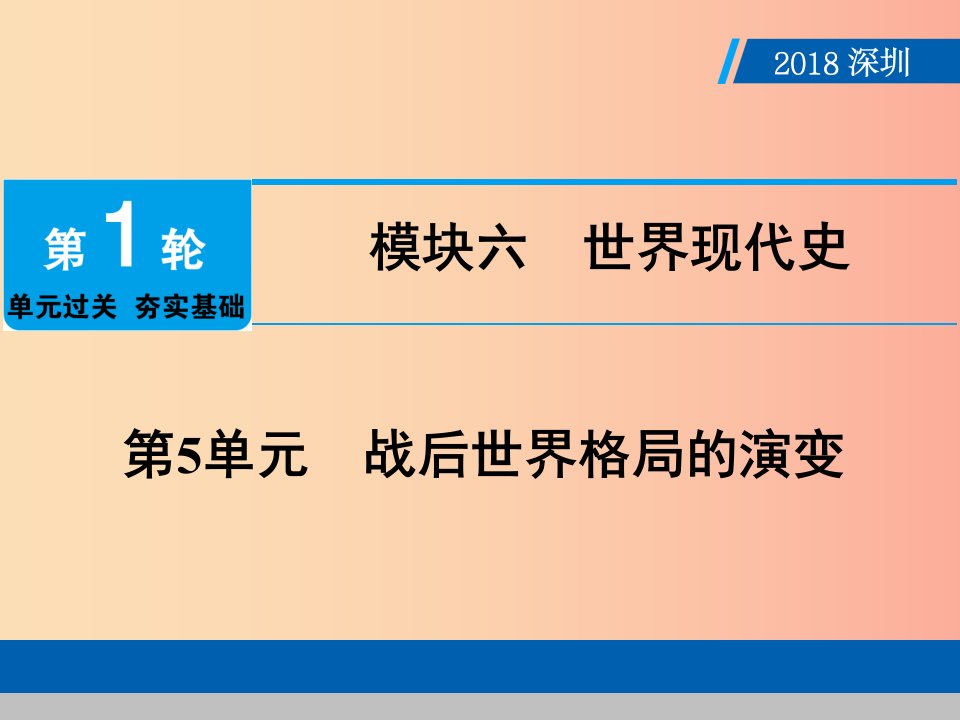 广东省2019年中考历史总复习第1轮模块六世界现代史第5单元战后世界格局的演变课件