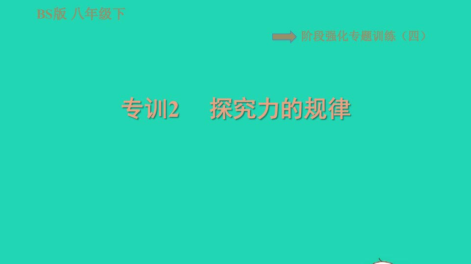 2022八年级物理下册第七章运动和力阶段强化专题训练四专训2探究力的规律习题课件新版北师大版