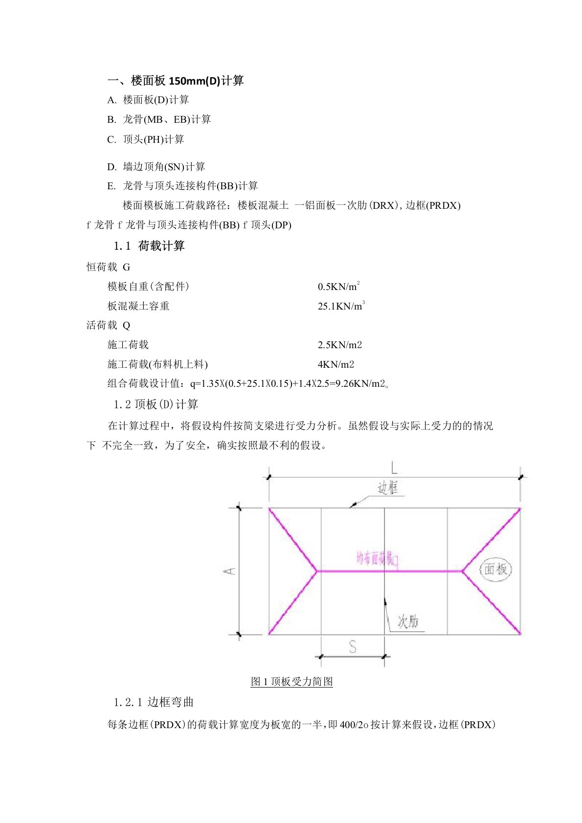 工程铝模计算