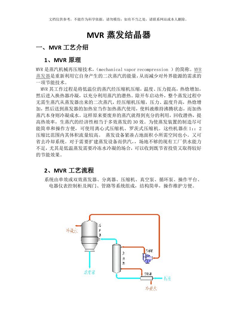 MVR蒸发器工艺介绍