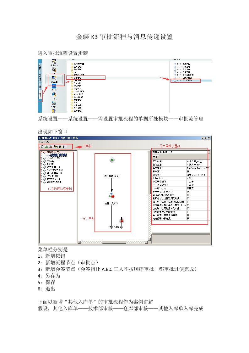 金蝶K3审批流程与消息传递设置