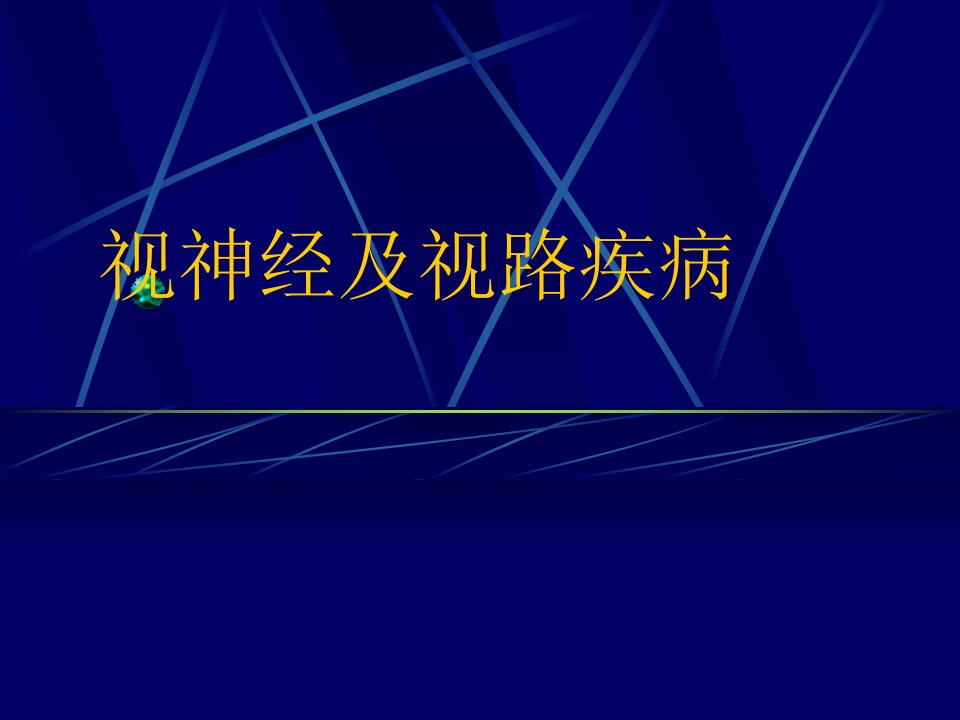 眼科学教学课件：视神经及视路疾病