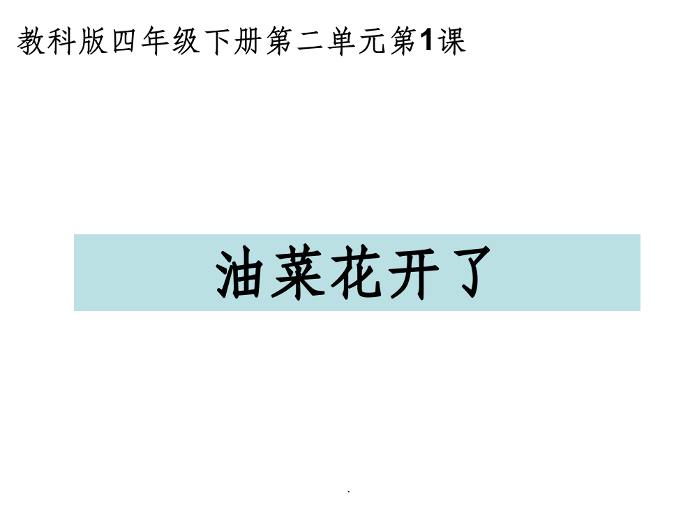 教科版四年级科学下册油菜花开了PPT课件