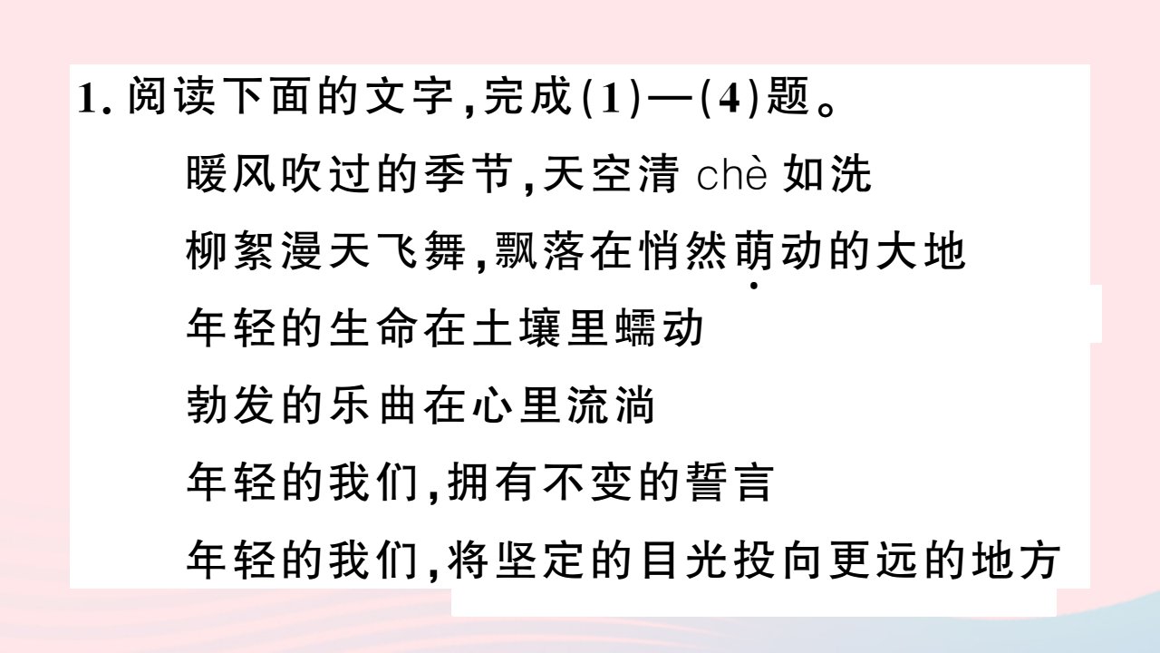 安徽省春九年级语文下册专题二语段综合习题课件新人教版