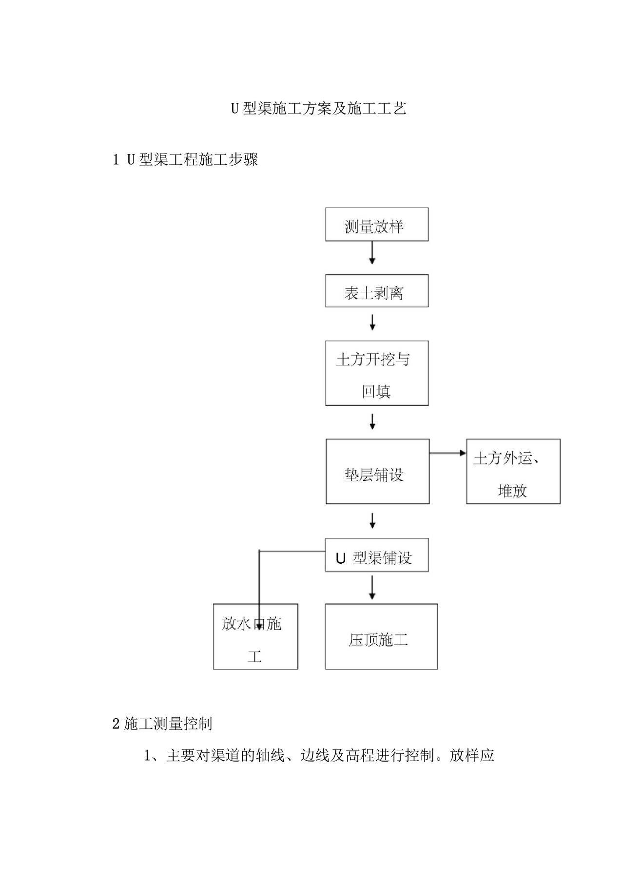 U型渠施工方案及施工工艺