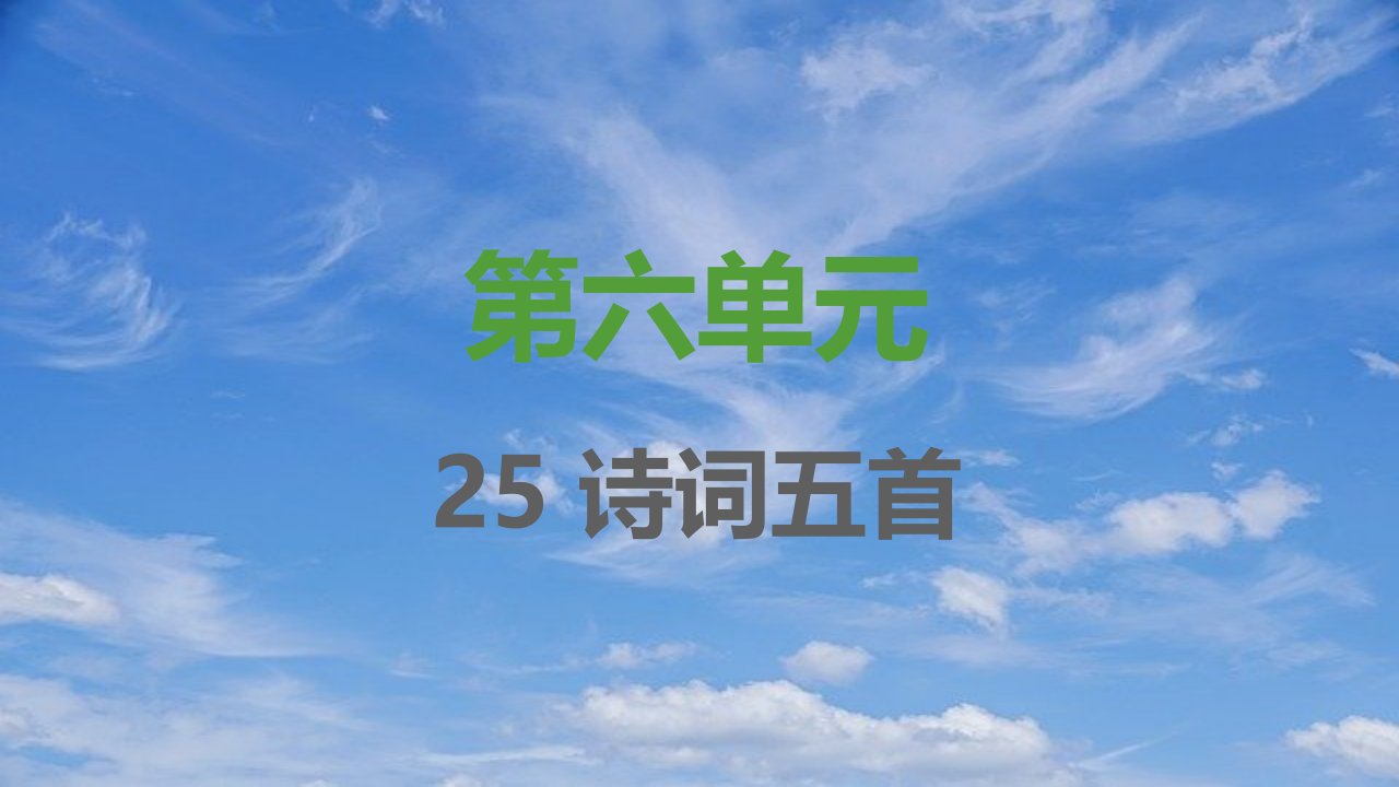 八年级语文上册第六单元第25课诗词五首习题课件新人教版