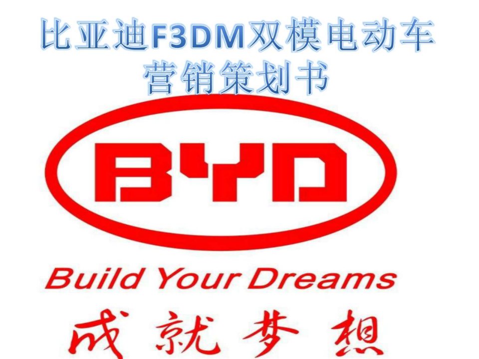 比亚迪F3DM双模电动车营销策划书.ppt