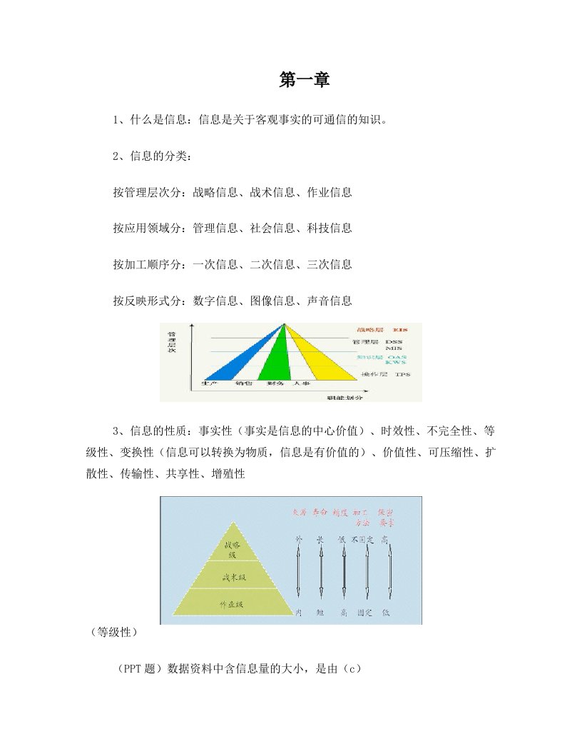 管理信息系统复习资料