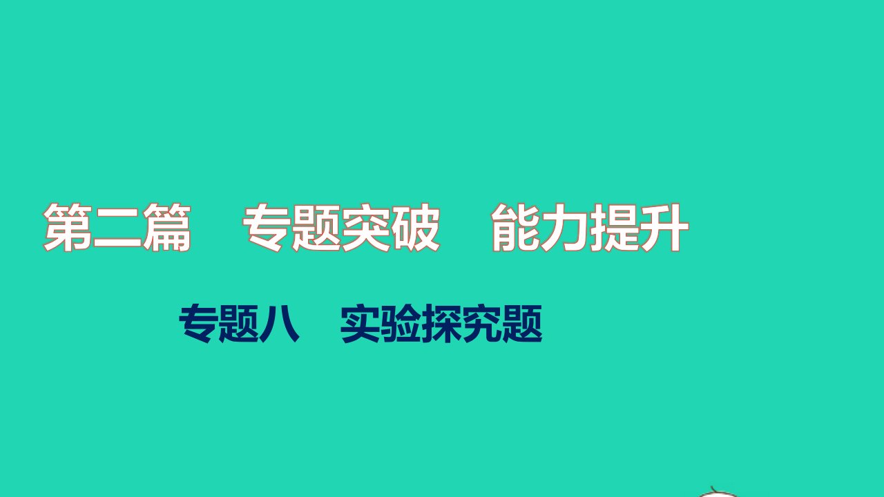 2021秋中考化学第二篇专题突破能力提升专题八实验探究题练本课件