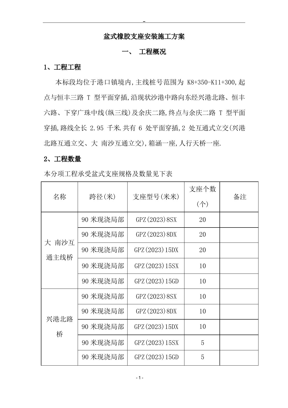 盆式橡胶支座安装施工方案