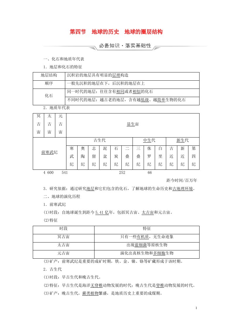 2023版高考地理一轮总复习第1章宇宙中的地球第4节河流地貌的发育教师用书