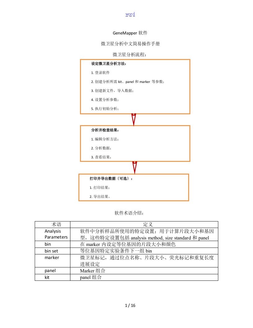 Genemapper微卫星分析报告中文操作指南设计