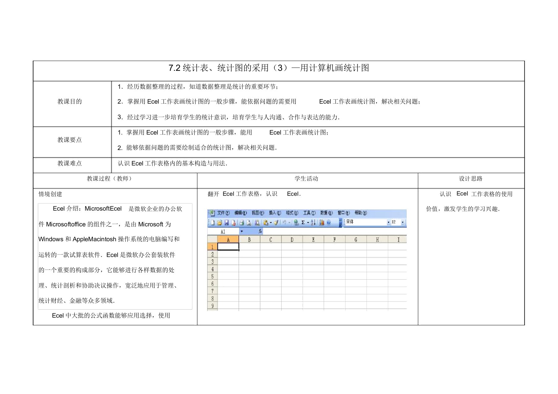 苏科初中数学八年级下册《72统计表统计图选用》教案3